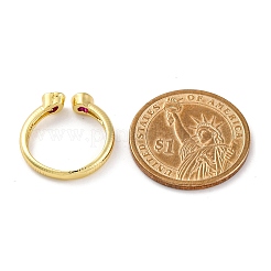 Gestellplattierung Messing Mikropflaster Zirkonia Manschettenfingerringe für Frauen&nbsp;RJEW-M028-11G
