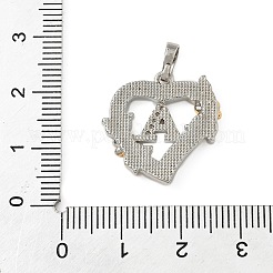 Latón micro pavé de circonita cúbica con colgantes de concha.&nbsp;KK-Z115-14GP