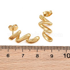 Boucles d'oreilles à clous ondulées en acier inoxydable 304 avec épingles en acier inoxydable chirurgical 316 pour femmes&nbsp;SA-CBAB549-02G