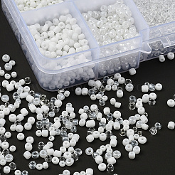 10 Stil 12/0 & 8/0 rund transparent & silber ausgekleidet rundes Loch & trans & undurchsichtige Farben Seed & Ceylon Glas Saatperlen&nbsp;SEED-YW0001-35