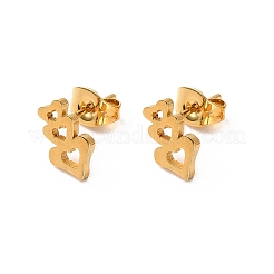 PVD-Vakuumbeschichtung 304 Edelstahl Ohrstecker und Anhänger Halskette Set&nbsp;LS-SJEW-C002-01A-G