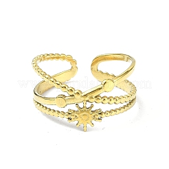 Anillo de puño abierto de acero inoxidable 304 con revestimiento iónico (IP)&nbsp;RJEW-L109-022G