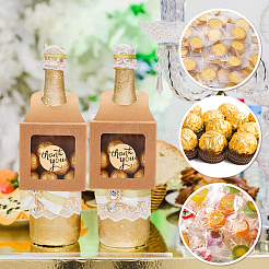 30 Stück 3 Stile quadratische Aufbewahrungsboxen aus Kraftpapier für Festivalgeschenke mit PVC-Fenster und Lochgriff&nbsp;CON-PH0003-05C