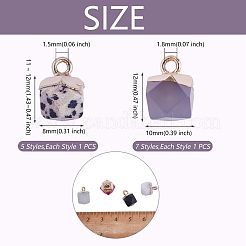 12 pièces 12 styles de breloques en pierres précieuses naturelles et synthétiques&nbsp;G-SZ0002-13