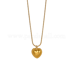 Collares con colgante de corazón de acero inoxidable 304 para el día de San Valentín&nbsp;NJEW-OY002-33