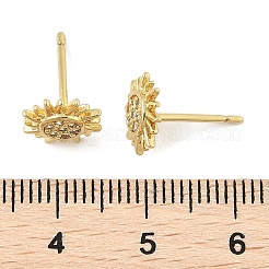 Messing Micro Pave klare Zirkonia Ohrstecker&nbsp;EJEW-R016-26G-08