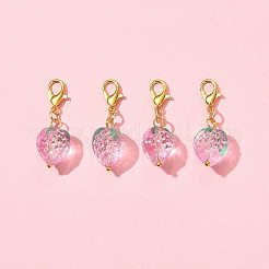 4 pendentif décoratif en forme de fraise fait à la main&nbsp;HJEW-FS00041-03