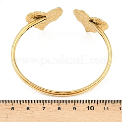 Herzförmige Armreifen aus strukturiertem Edelstahl 304 für Damen&nbsp;LS-BJEW-A154-01A-G