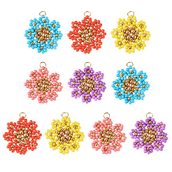 10 pendentif fleur en perles de verre&nbsp;PALLOY-TA00388