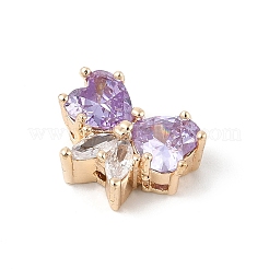 Pendentifs avec zircon cubiques à micro-pavés en laiton&nbsp;KK-K297-25G-02