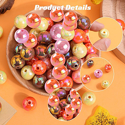 Thanksgiving Day Thema 100 Stück 5 Farben undurchsichtige Acrylperlen&nbsp;MACR-SP0001-01B-06