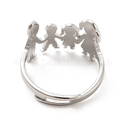 Anlaufgeschützter verstellbarer Ring aus 201 Edelstahl für Damen&nbsp;RJEW-F131-03P