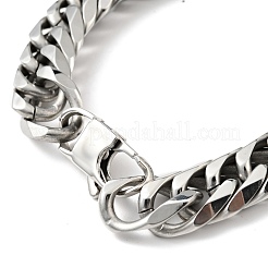 Anlaufgeschütztes 201 Edelstahl-Armband mit kubanischen Gliederketten für Männer und Frauen&nbsp;BJEW-H550-07D-P
