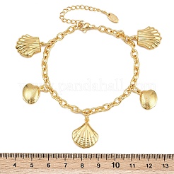 Braccialetti estivi con ciondoli a forma di animali marini in acciaio inossidabile 304&nbsp;BJEW-D359-16E-G