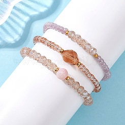 3 pulsera elástica de cuentas de vidrio de 3 estilos para mujer&nbsp;BJEW-JB12880