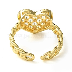 Bague en zircone cubique à micro pavé de basse&nbsp;RJEW-Z033-14G