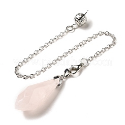 Natürliches Rosenquarz Pendel Pendel Anhänger&nbsp;G-H286-03P-03