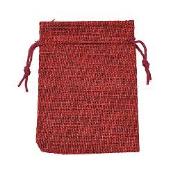 Sacs en polyester imitation toile de jute sacs à cordon&nbsp;ABAG-R005-17x23-M