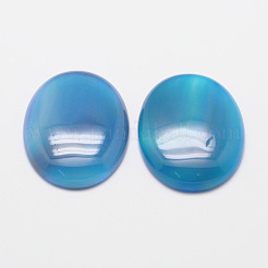 Gefärbt oval natürlichen blauen Achat Cabochon&nbsp;X-G-K020-18x13mm-08