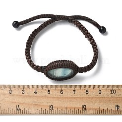 Verstellbare ovale geflochtene Perlenarmbänder aus natürlichem Fluorit&nbsp;BJEW-H626-02-11