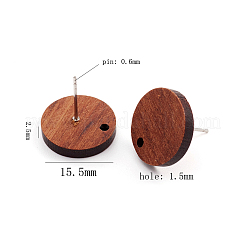 Fornituras de aretes de madera de coco marrón&nbsp;EJEW-CJC0001-13