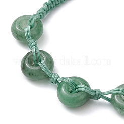 Braccialetti con perline intrecciate con rondelle di avventurina verde naturale&nbsp;BJEW-TA00492-04
