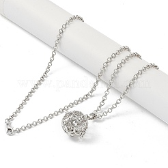 Collares colgantes de latón con rhinestone&nbsp;NJEW-G089-03G-P