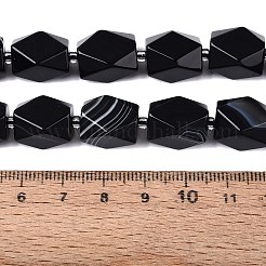 Brins de perles d'agate noire naturelle (teintes et chauffées)&nbsp;G-Q608-11A