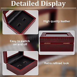 Scatole espositive per anelli da campionato in legno rettangolari da 2 slot&nbsp;CON-WH0092-76A