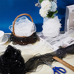2 Stück 2 Farben dreilagiger Organza-Spitzenbesatzstoff&nbsp;DIY-PH0021-43