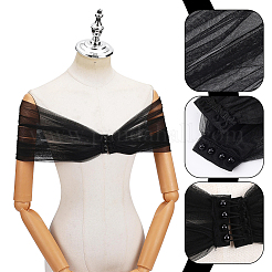 Scialle da sposa in garza di poliestere con perline di plastica&nbsp;AJEW-WH0481-624