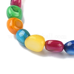 Stretch-Armband aus gefärbten Naturmuschel-Nugget-Perlen für Damen&nbsp;BJEW-JB09383-02