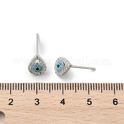 Latón micro pave aretes de circonita cúbica transparente&nbsp;EJEW-A128-02P