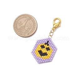 5 ciondolo decorativo con perline di vetro per Halloween&nbsp;HJEW-MZ00343-05