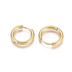 Orecchini a cerchio huggie in acciaio inossidabile placcato ionico (ip) 304&nbsp;EJEW-G272-01-12mm-G