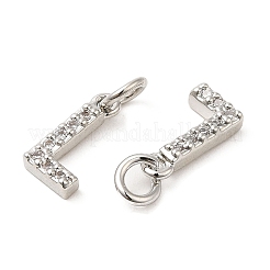 Breloques en laiton avec zircone cubique AAA de type micro-pavé&nbsp;ZIRC-P067-11P-L-NR