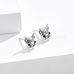 Anlaufschutz-Ohrstecker aus rhodiniertem Sterlingsilber 925&nbsp;STER-BB72117