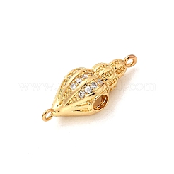 Messing Micro Pave klare Zirkonia Muschelförmige Verbinder Charms&nbsp;KK-A266-27G