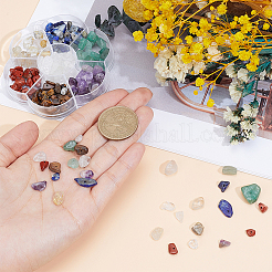 7 Stile natürlicher Amethyst & Gold Rutilquarz & Tigerauge & roter Jaspis & Lapislazuli & grüner Aventurin & Quarzkristall-Chip-Perlen-Sets&nbsp;G-PA0001-96