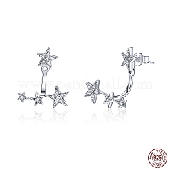 Anlaufgeschützte rhodinierte 925 Sterling Silber Ohrstecker&nbsp;HJEW-FF0012-22