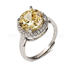 Bague manchette réglable en argent sterling avec micro pavé de zircones cubiques pour femmes&nbsp;RJEW-F183-01B-02
