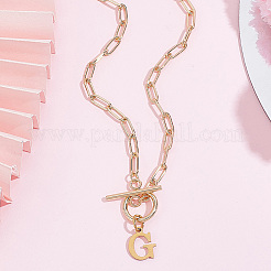 Colliers avec pendentif lettre en acier inoxydable 304&nbsp;NJEW-LP0001-52G-G