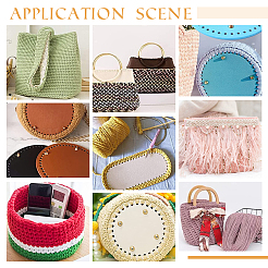 5 pièce de 5 styles de sacs plats et ronds en cuir PU pour tricot et crochet&nbsp;DIY-PH0009-52