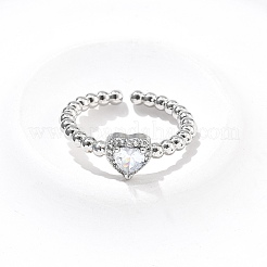 Ensemble de bracelets et bagues en laiton avec micro pavé de zircones cubiques pour femmes&nbsp;SJEW-R002-05P-03