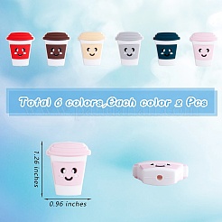 12 stücke 6 arten cartoon lächelndes gesicht wasser tasse silikon perlen&nbsp;JX667A