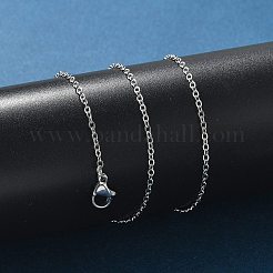 Klassische schlichte 304 Edelstahl Herren Damen Kabelkette Halsketten&nbsp;STAS-UN0017-38P-A