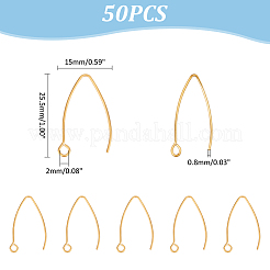 50 Stück Ohrringhaken aus Ionenplattierung (IP) 304 Edelstahl&nbsp;STAS-UN0058-58