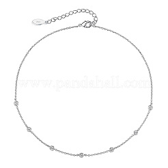 Collier S925 en argent avec cercle de zircon&nbsp;WZ6853-1