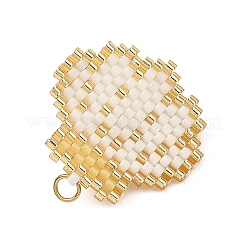 Colgantes de cuentas de semillas de vidrio y perlas de concha&nbsp;PALLOY-MZ01437-01