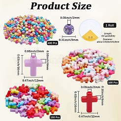 600pcs 3 styles de perles acryliques opaques&nbsp;SACR-PA0001-12